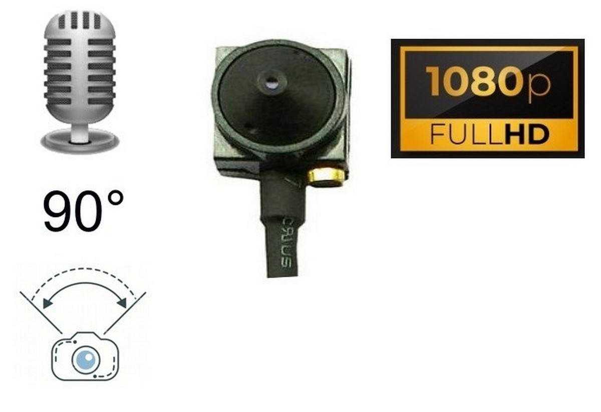 Камера-обскура FULL HD Миниатюрная камера для записи звука под углом 90°