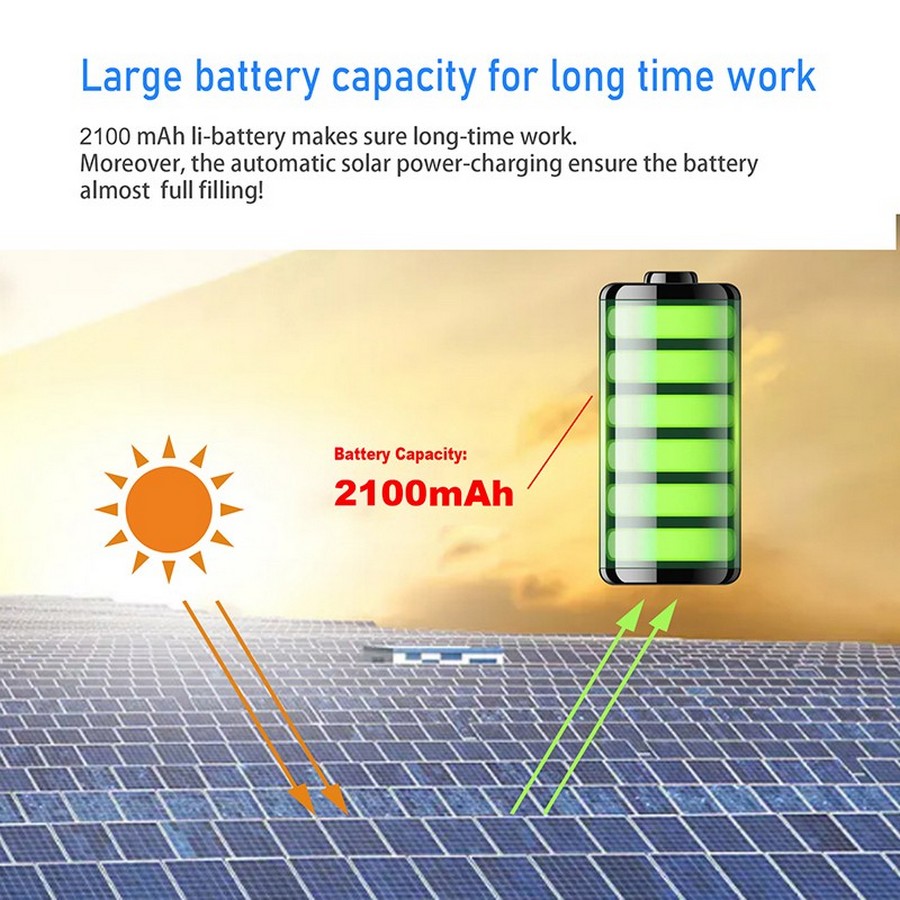 аккумуляторная батарея 2100 мАч, солнечная энергия