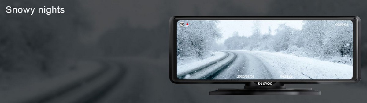 duovox v9 лучшая автомобильная камера - снегопад