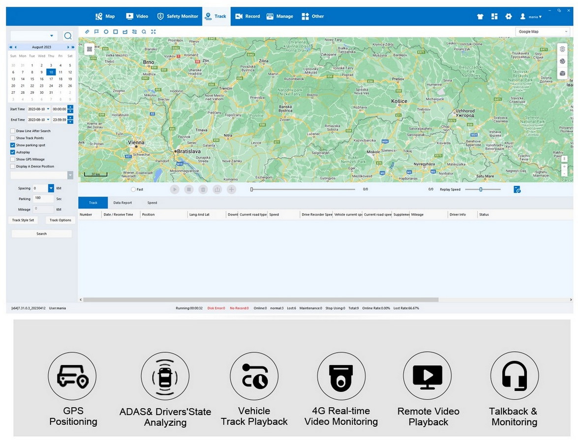 Видеорегистратор для автомобиля - платформа CMVS PROFIO X7